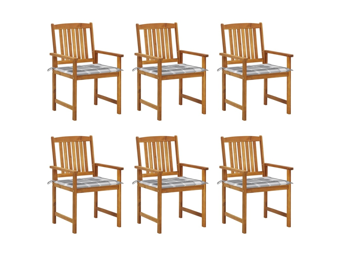 Vidaxl Cadeiras De Jardim Com Almofadões 6 Pcs Acácia Maciça