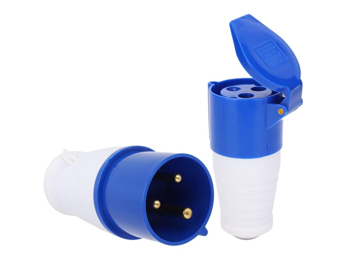 Conjunto de Adaptadores Elétricos com Tomada Monofásica 3 Pinos, Design de Fixação Especial, Ip44 32a 220, 250v, Plugue Industrial BRILVIBERA