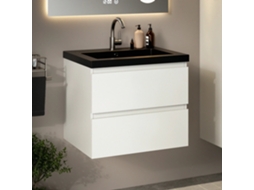 Karo Waschtischunterschrank 60 Cm Weiß Schwarzes Waschbecken MIRLUX