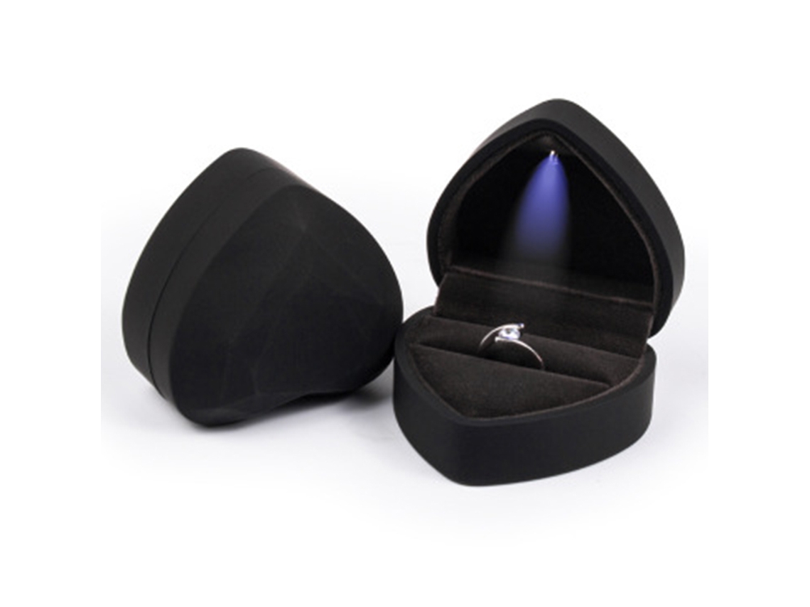 Caixa coração veludo LED - presente noivado/casamento EIOORORRIY
