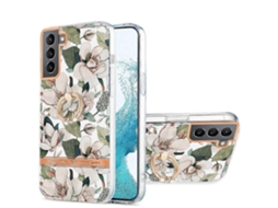 Capa De Celular De Tpu Com Flores E Anel Imd Para Samsung Galaxy S22 5g