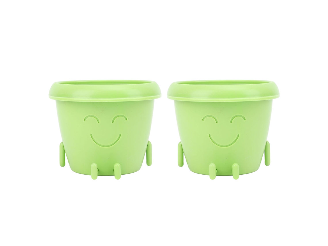 Vaso de Suculenta Cute Leg Straight Verde com Drenagem