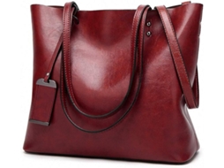Bolsa de Couro AQUAFORGE Feminina, Grande, Estilo Retrô Vintage, Tote com Alça
