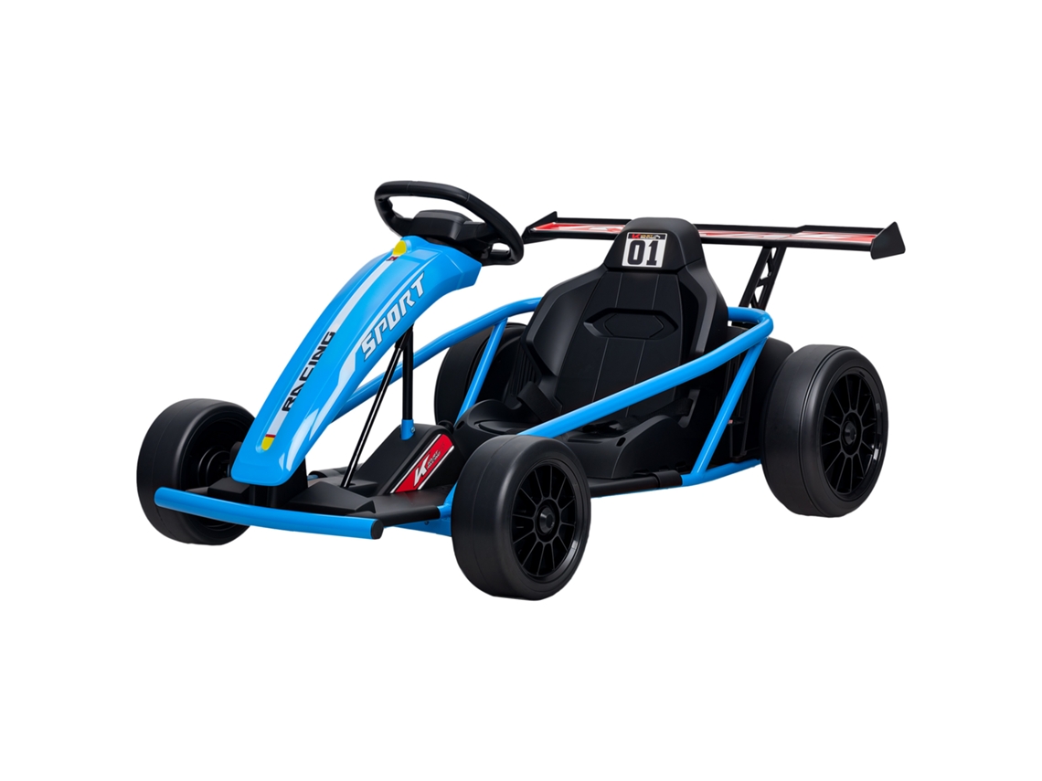 Kart Elétrico 24v (derrapa, Pneu Nylon, Cinto, Buzina, Música, 8 12 Anos, Azul)