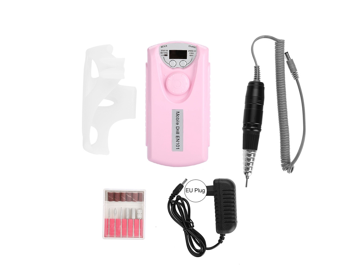Máquina De Lixar Unhas Portátil Recarregável 30000rpm Com Bits Para Manicure E Pedicure Artístico