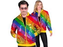Bomber Fashion listras multicoloridas com lantejoulas para adulto