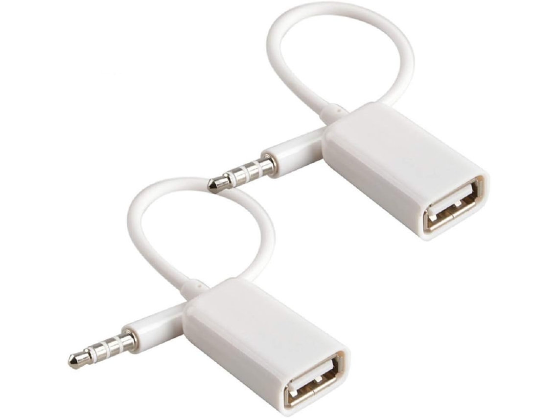 Adaptador Aux para Usb com Conector Macho de 3,5 Mm, Cabo Conversor Áudio Auxiliar 2.0 Fêmea AQUAFORGE