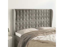 Vidaxl Cabeceira De Cama C/ Abas Veludo 147x23x118/128cm Cinza-claro