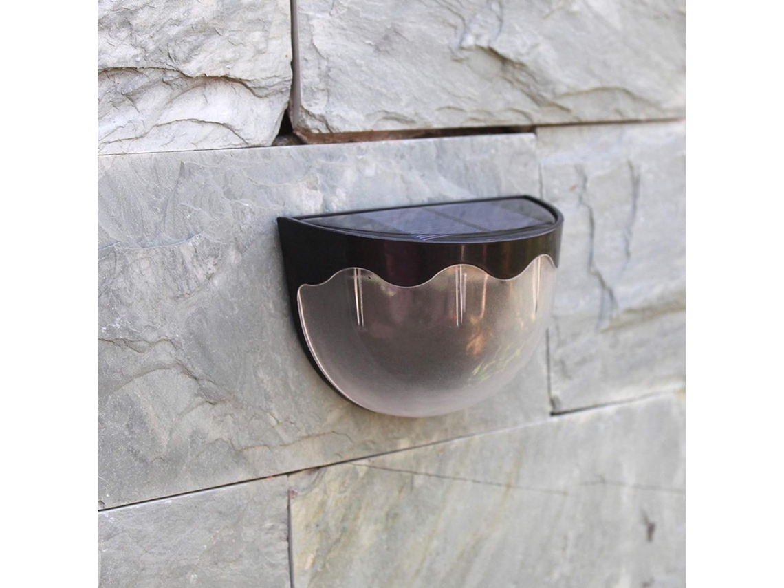 Aplique De Parede Solar Semicircular Para Escadas E Varandas Preto
