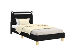 Estrutura de Cama Infantil com Cabeceira Preto 90x200 cm MAISON EXCLUSIVE