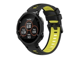 Pulseira De Relógio Garmin Forerunner 735/ 735xt Feita Silicone Bicolor, Preto E Amarelo.