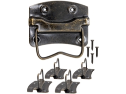 Conjunto de 4 puxadores dobráveis para caixas, gavetas e cômodas, com design em latão bronze antigo, 76 x 72 mm