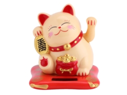Gato fofo com movimento solar, livro para decoração de casa e carro, símbolo de sorte e prosperidade, amarelo.