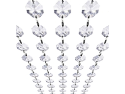 BRILVIBERA Fio de contas de cristal acrílico transparente (16 peças)