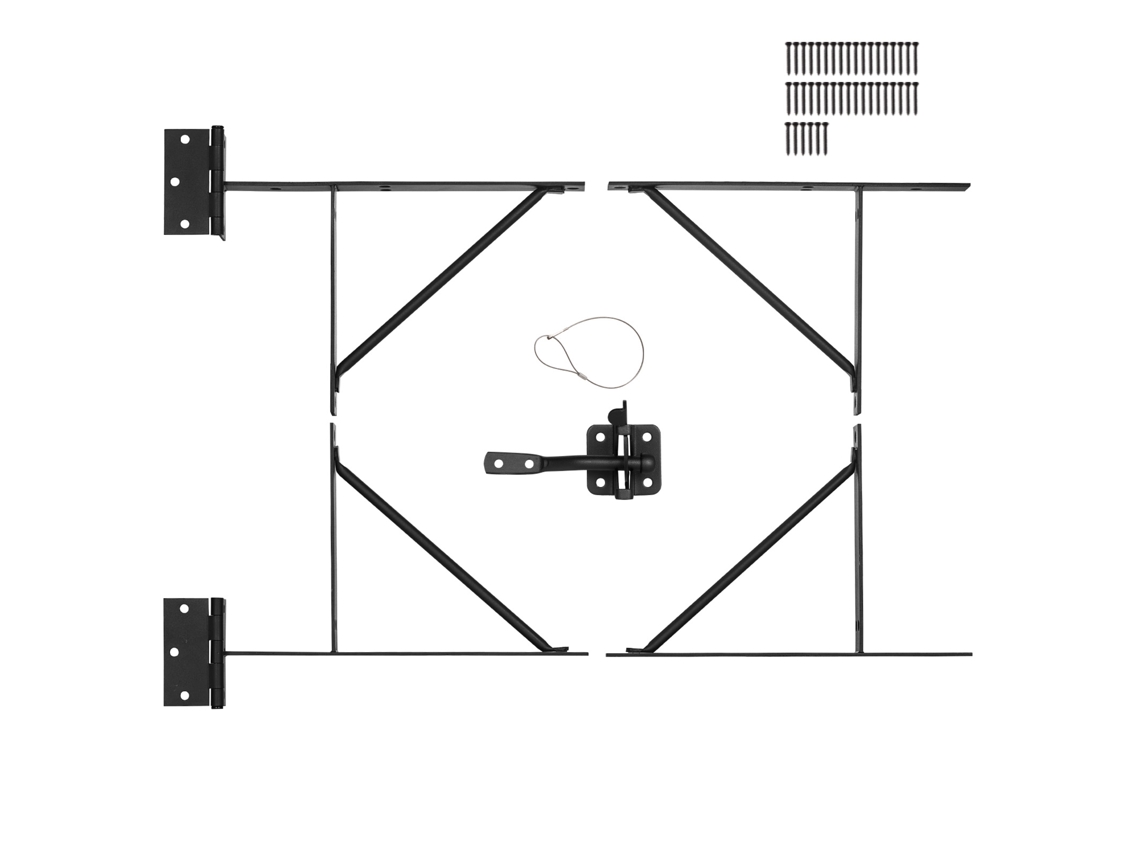 Esquadro Para Moldura De Porta Anti-afundamento 305 X 195 38 Mm 1 Jogo Suporte Canto Ferro, Portas Galpão, Curral, Entrada, Estábulo, Preto