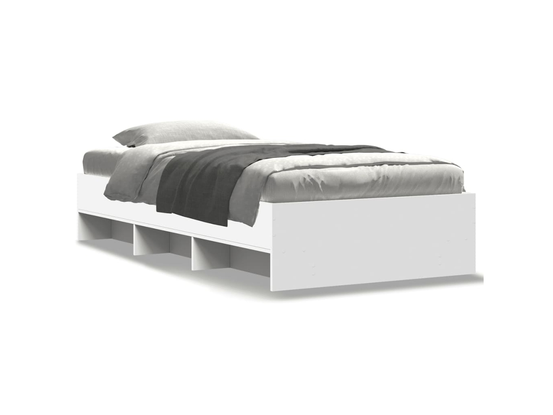 Bed Frame, Bed Frames Vidaxl Branco Madeira Processada (75 X 190 Cm)