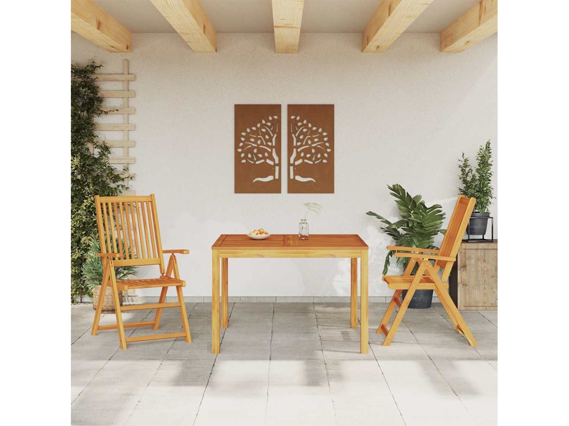 3 Pcs - Móveis de Jardim para Refeição Conjunto de Jantar para Jardim Madeira de Acácia Maciça HARLANV1