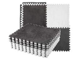 Mali 10pcs Tapete de Espuma Peludo Cortável Anti derrapante Interlock para Quarto Cinza Branco