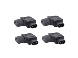 4 Adaptadores de Corriente Iec320 C8 a C13 de Ángulo Recto de 90 Grados, 250 V, 2500 W, Pvc