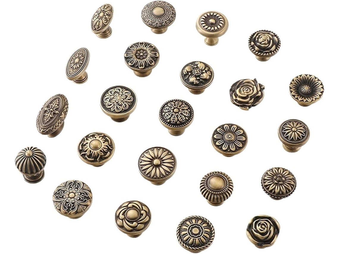 Peça Puxador Circular De Cobre Puro Vintage Em Bronze Amarelo Com Furo Único Para Gaveta Guarda Roupa, Porta De Armário