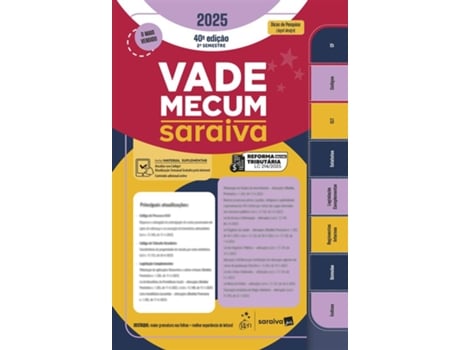 Livro Vade Mecum Saraiva 2025 - 2 Semestre - Saraiva De Diversos (português Do Brasil)