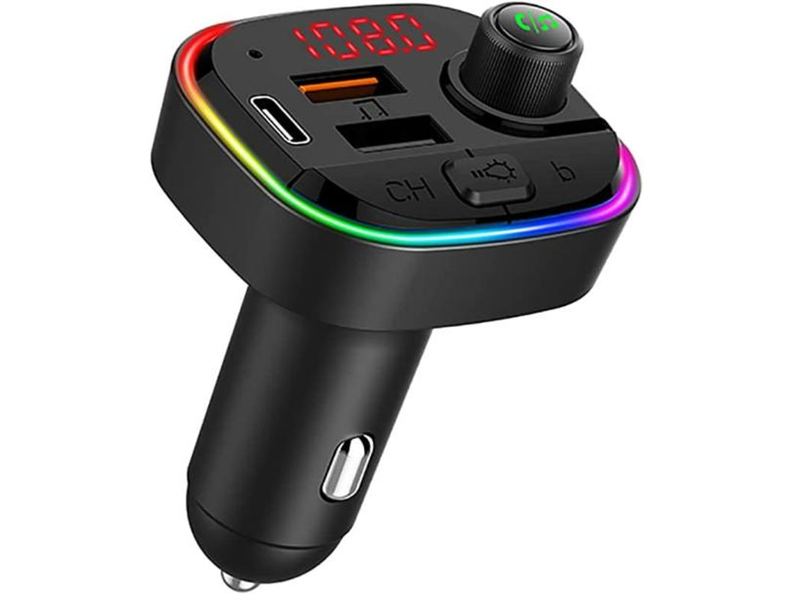 Transmissor Fm Bluetooth Yizhood C13 Pd18w Qc3.0 71 Cores U Disk Preto