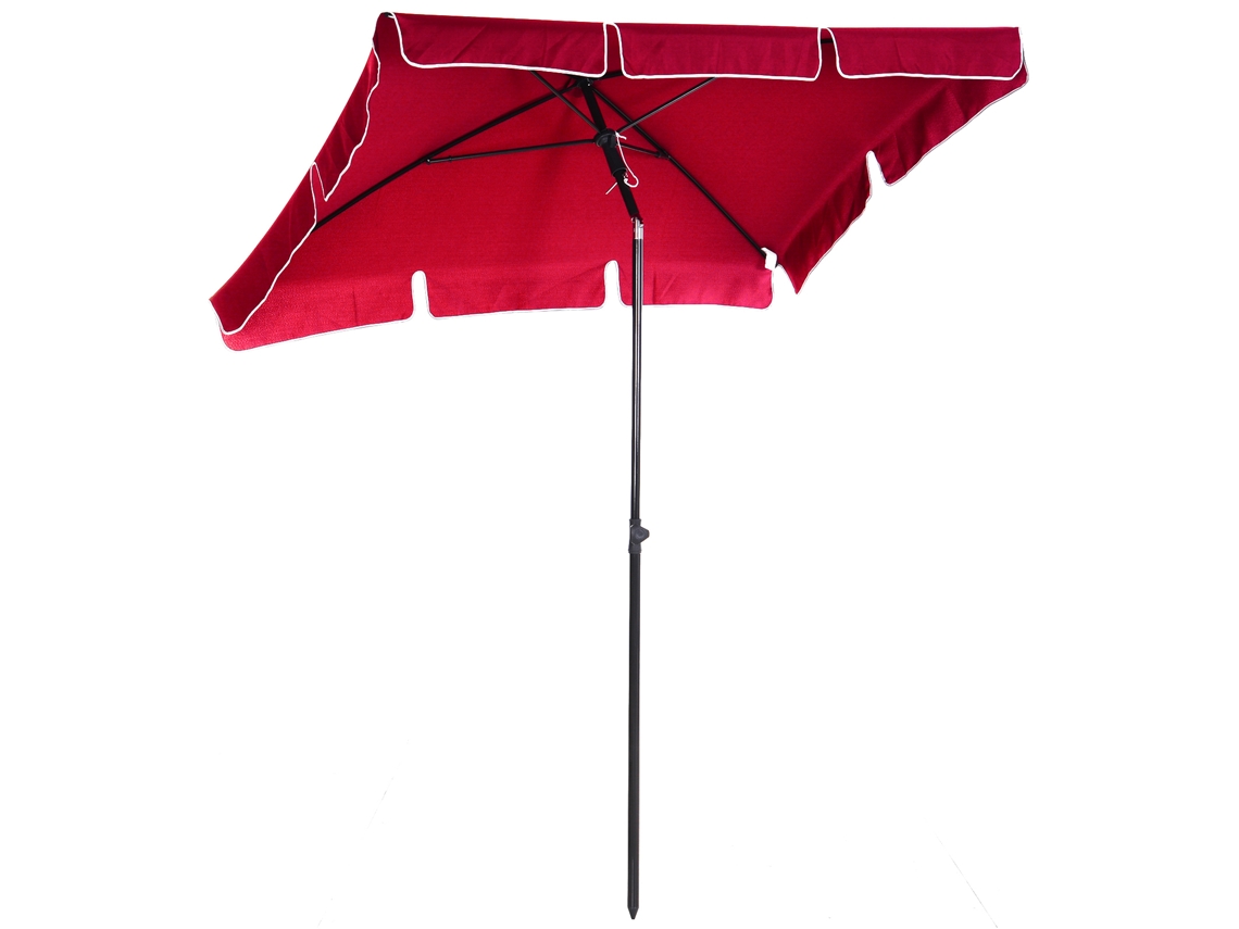 Ombrellone Rettangolare Inclinabile 2x1,3 M in alluminio e poliestere rosso ZENCORE SERVICES