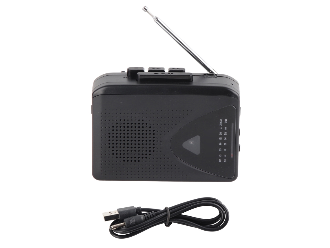 Aetheria reprodutor de Fitas Portátil Clássico com Rádio Am/fm Estéreo e Alto falantes Hifi