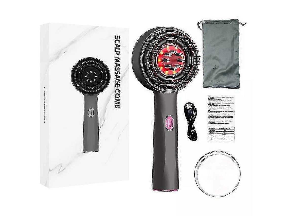 Massajador de Couro Cabeludo com Terapia Luz Vermelha Aplicador Óleo Crescimento Capilar Escova Massag em para Cabelo Cuidado GOKOCO