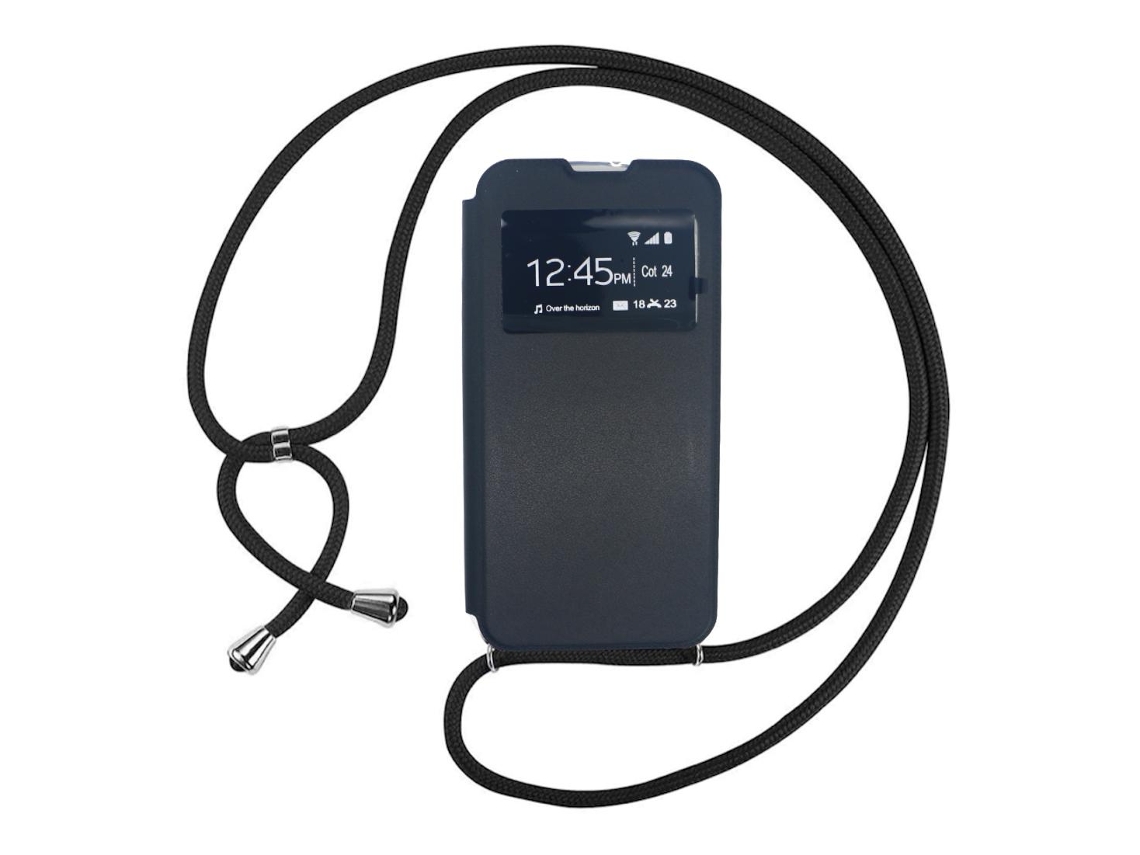 Capa Tipo Livro Oppo A53 / A53s (4g) Com Janela Magnética E Fio Preto Tap Mobilevayotoy