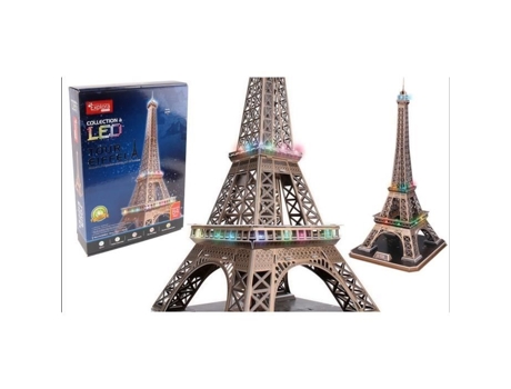 Maquete 3d Explora Torre Eiffel Iluminação Led 84 Peças Para Montar Você Mesmo