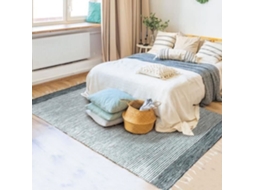 Tapete - A Fábrica De Decoração - Terra Cotton Bandes - 160x230 Cm - 100% Algodão - Retangular Cinza-branco