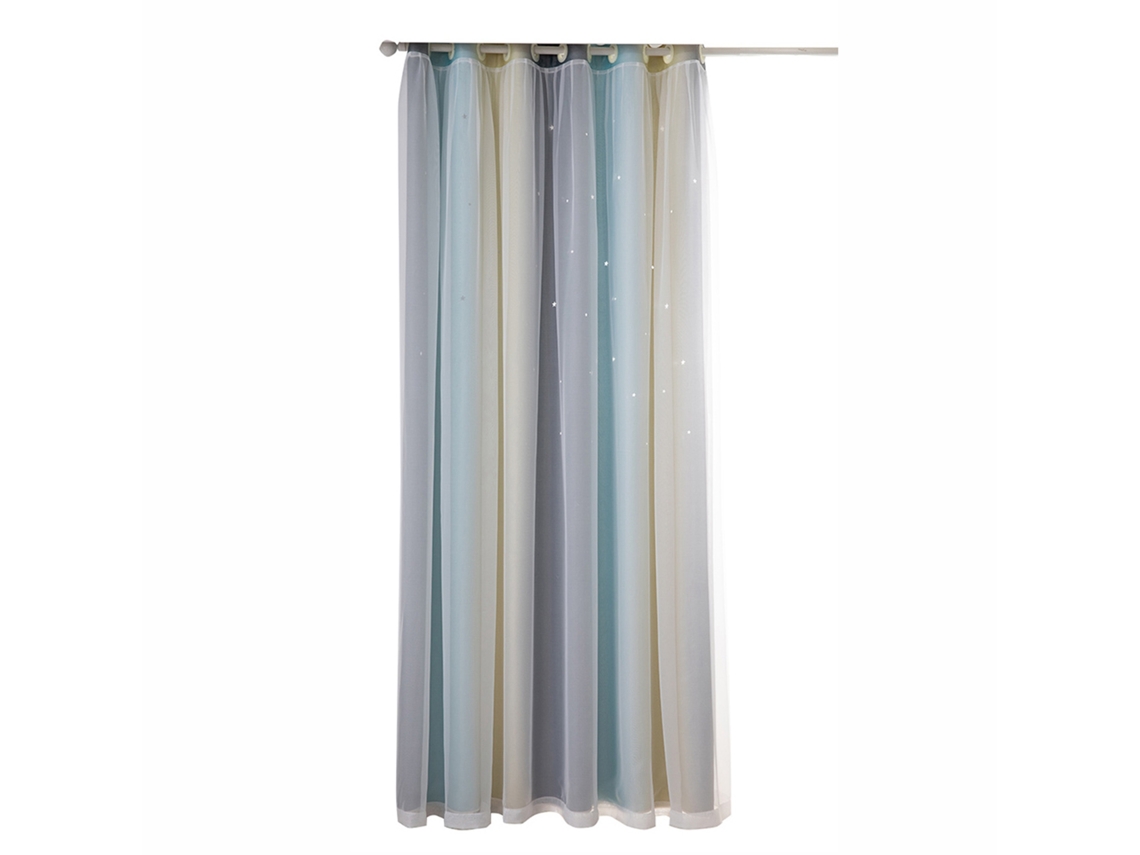 Cortinas Blackout Estrela Infantil Duas Camadas para Quarto Menina Sala de Estar Coloridas