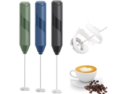 ESPUMADOR de leite portátil, bateria, aço inox, com suporte, para café, latte, frappé