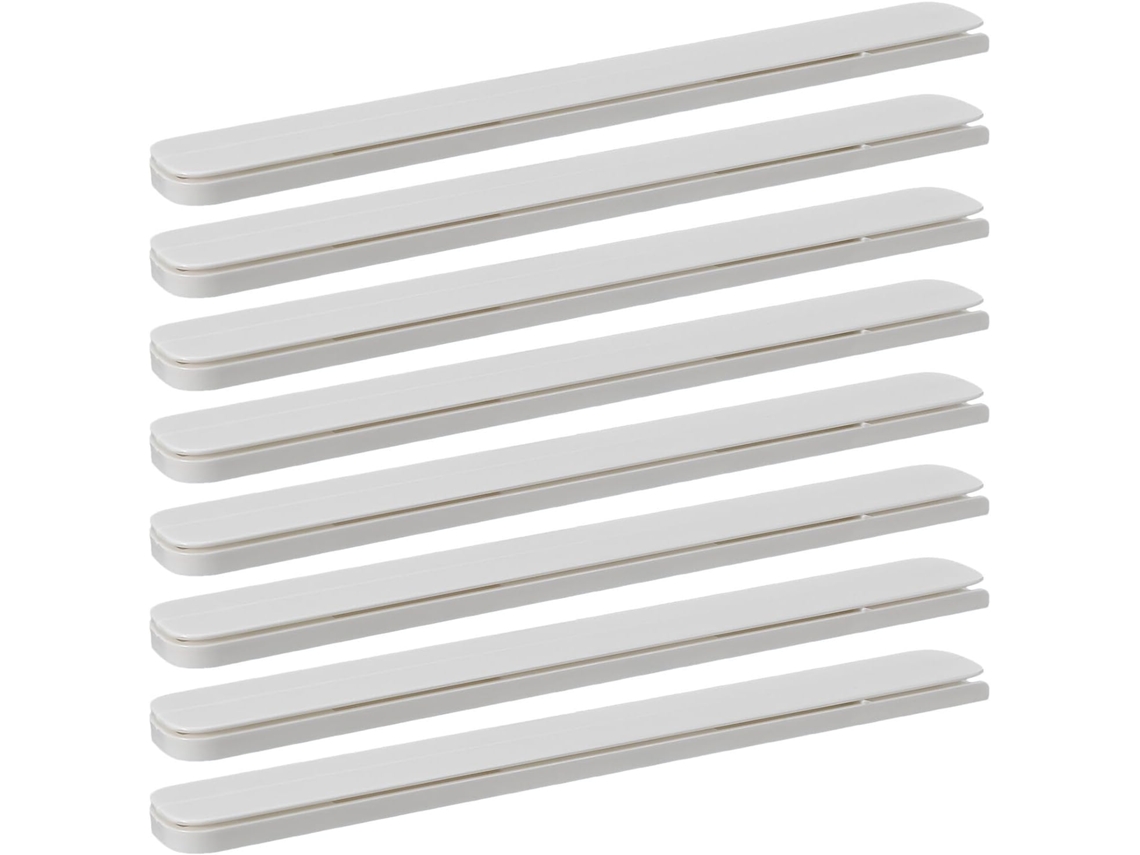 Kallory Conjunto De 8 Corrediças Plástico Branco Para Gavetas Armários Cozinha, Trilhos Adesivos De 25cm 10-polegadas