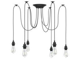 Vidaxl Candeeiro Suspenso Com 6 Porta-lâmpadas E27 Metal Preto