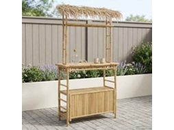 Vidaxl Mesa De Bar Externa Natural 110 X 50 X 209 Cm Bambu