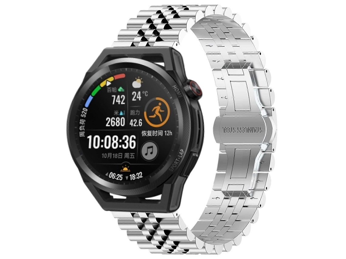 Pulseira De Aço Inoxidável Meia-lua Para Huawei Watch Gt Runner Five Bull + Ferramenta De Remoção De Pulseira