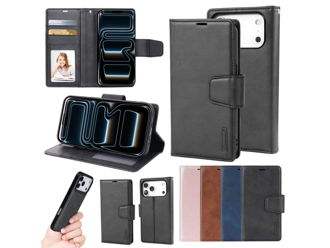 Capa De Couro 2 Em 1 Compatível Com Iphone 17 Pro Max