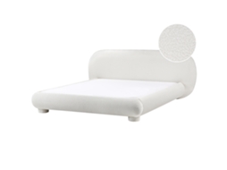 Cama Beliani Bayel De Bouclé Blanco 233x231x100