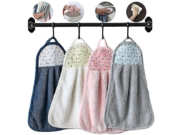 2026 toalla Ultra Absorbente de Coral Fleece Con Anillo para Colgar para Cocina Multiusos Suave Y Rápido Secado