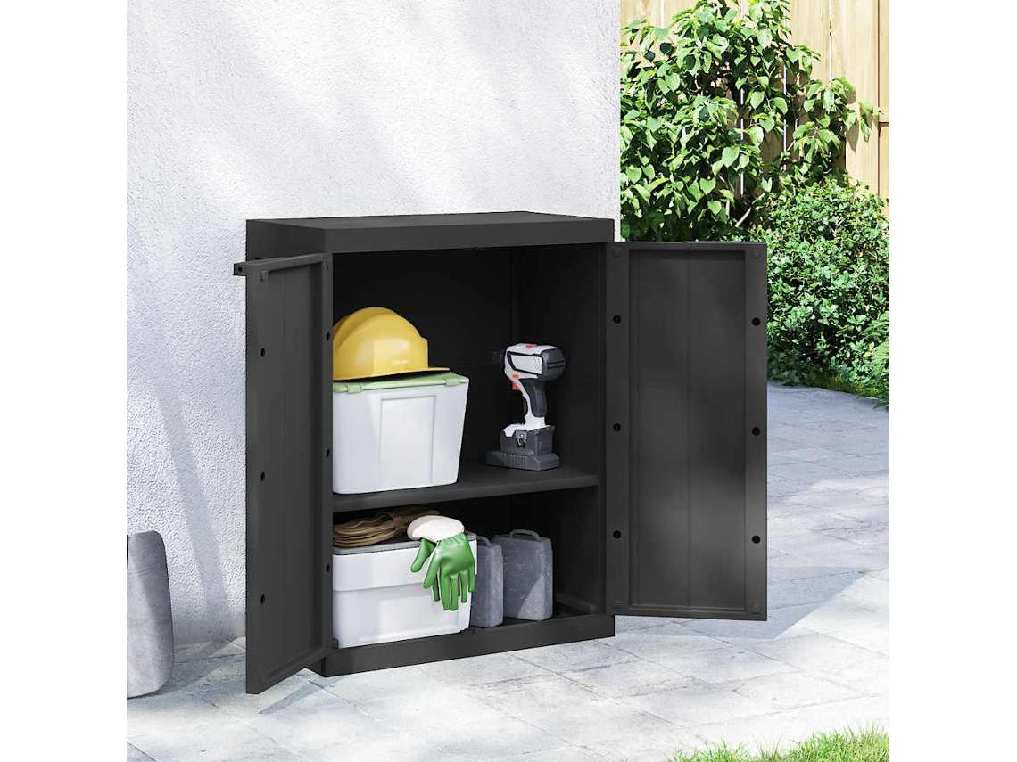 Vidaxl Móvel De Arrumação Para Exterior 65x37x85 Pp Preto