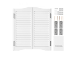 Porta Saloon Dupla Em Pinho Branco 805x28x900mm Com Dobradiças Silenciosas Tekmaquinas