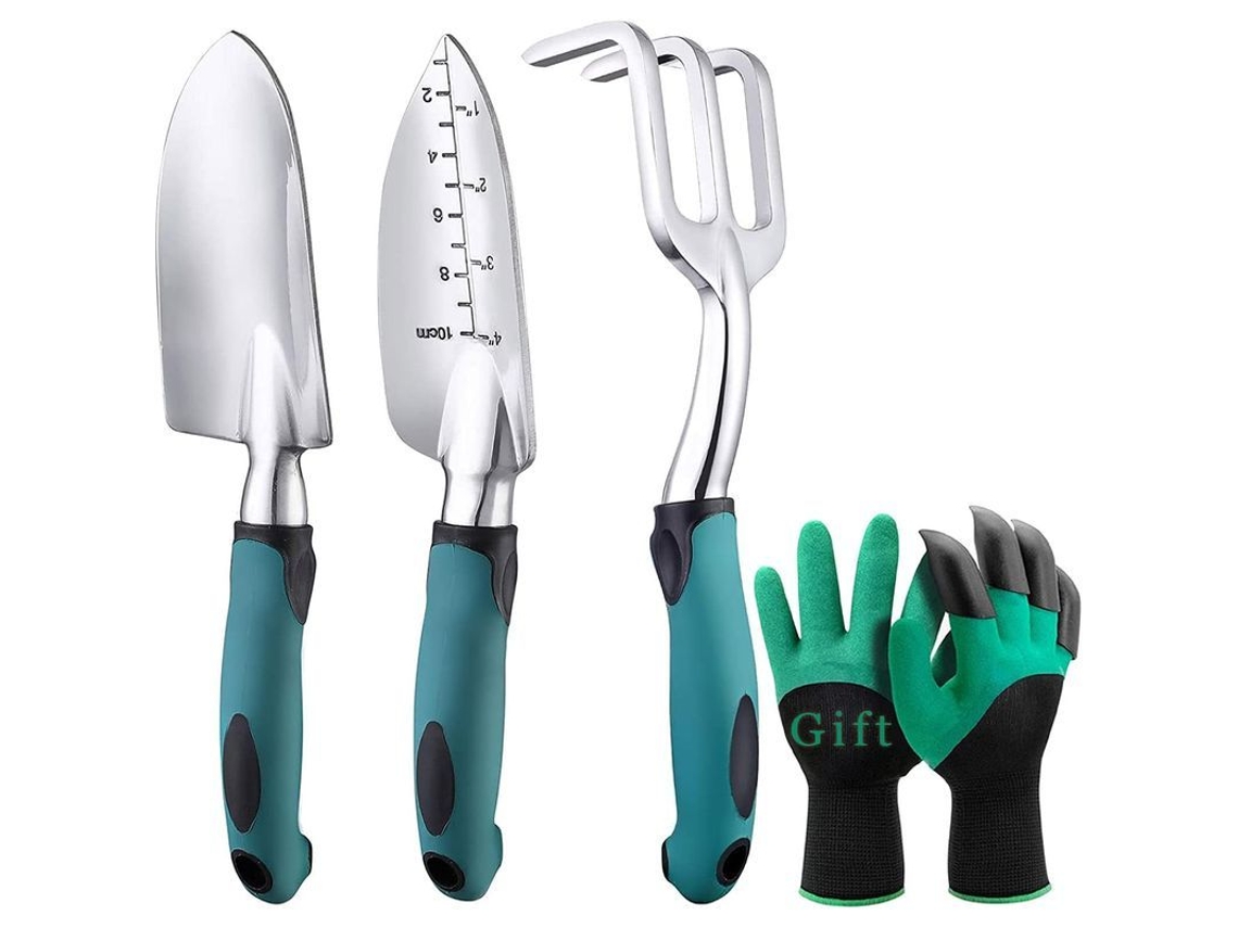 2026 kit de Ferramentas de Jardim 3 Peças Ferramentas de Jardinagem em Alumínio Fundido Luvas Presente Jardinagem para Mulheres e Homens