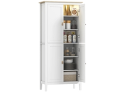 Armário De Cozinha, Iluminação Led, Prateleiras Ajustáveis, Branco