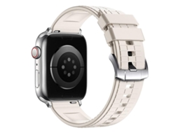 Bracelete para Apple Watch 42/41/40/38mm Borracha Fluorocarbonada com Textura Quadrada Esportiva Vermelha XIAOMOYU