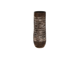 Vaso de Madeira de Coco Esculpida em Tom Marrom, 20x20x90cm ALEXANDRA HOUSE LIVING
