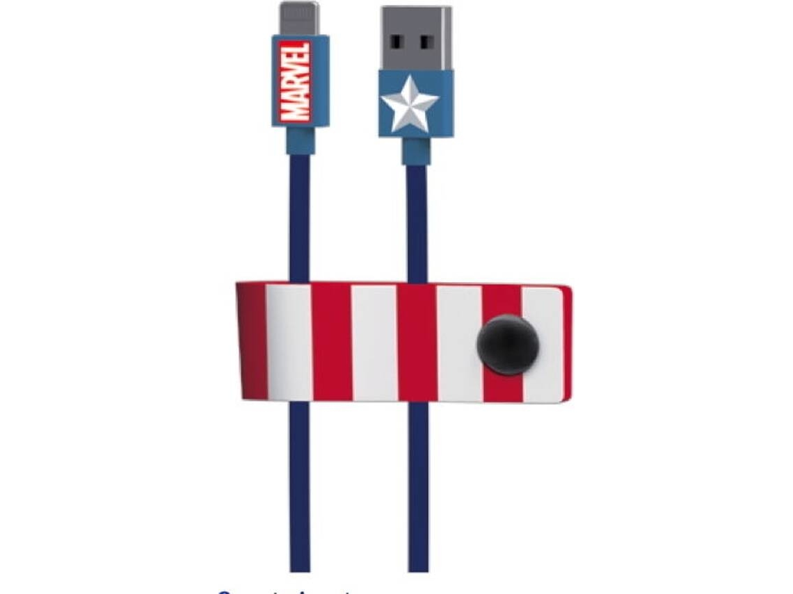 Cabo TRIBE Cap America (USB - Lightning - 1.2m - Azul)