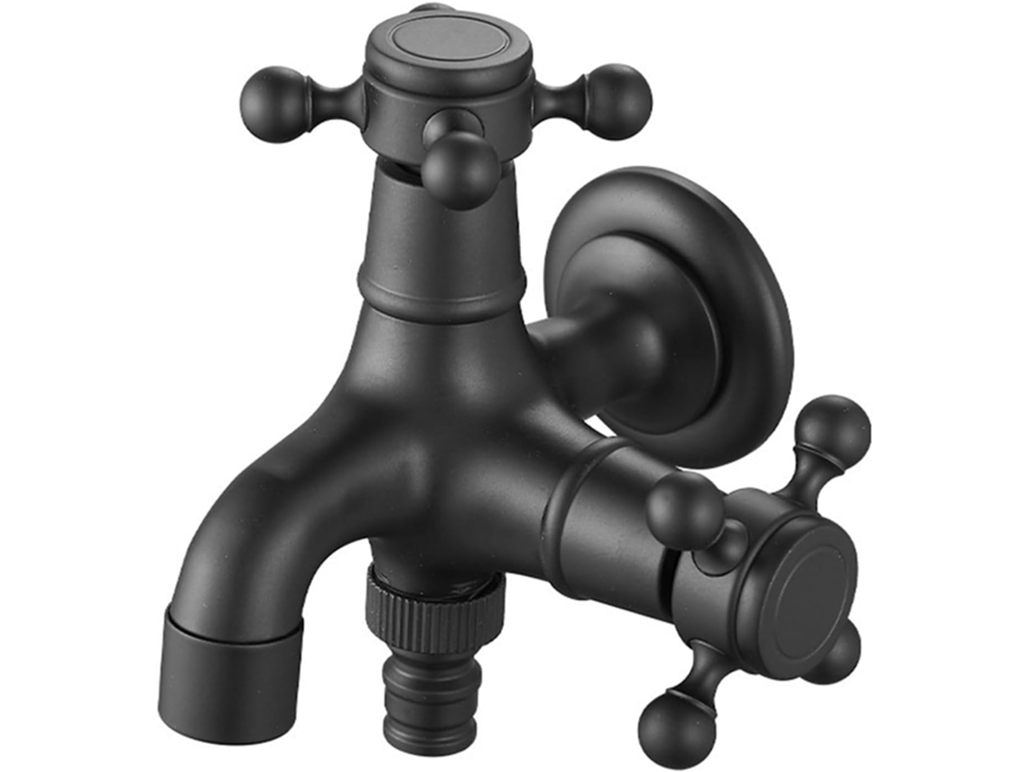 Torneira Dupla Externa De Latão 1/2 Polegada, Água Com