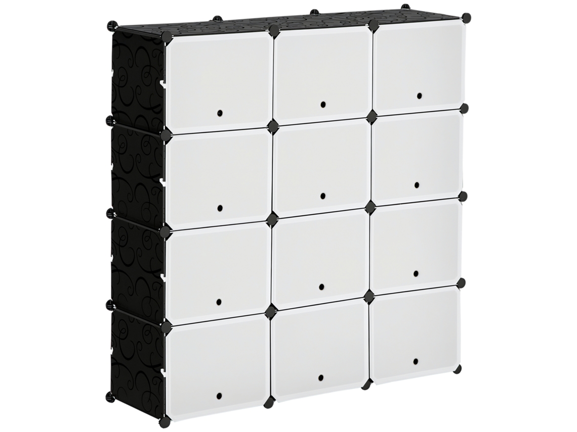 Estante Modular com 12 Cubos Preto ZACHARY